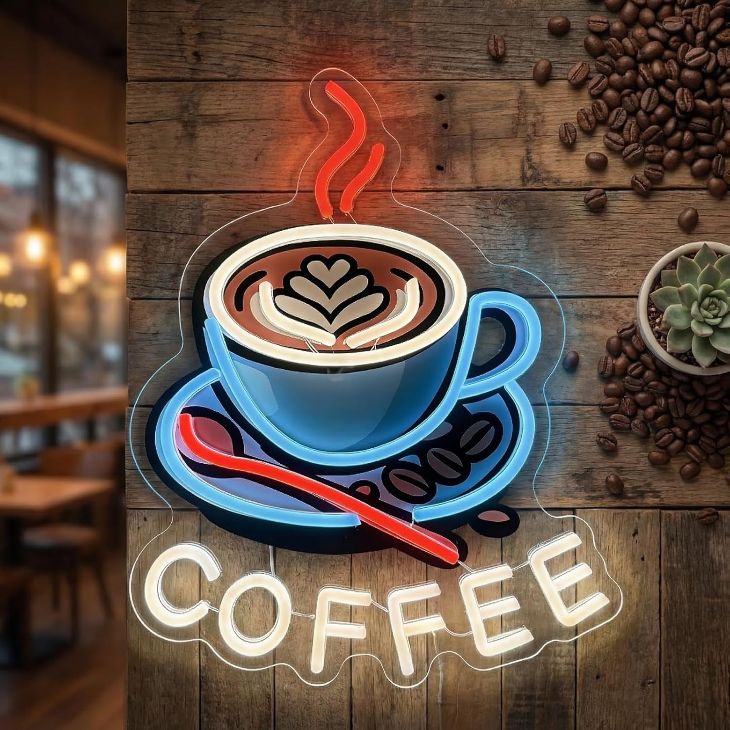 Commercial Kitchen Windows - Coffee Neon Sign USB Powered LED