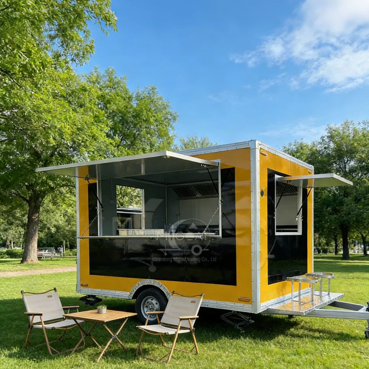 Yellow Black Food Truck Mobile - огляд і ціна Commercial Kitchen Windows