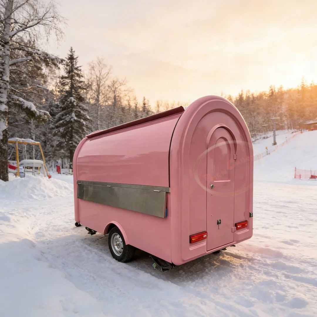 Pink Fiberglass Food Trailer C - огляд і ціна Commercial Kitchen Windows