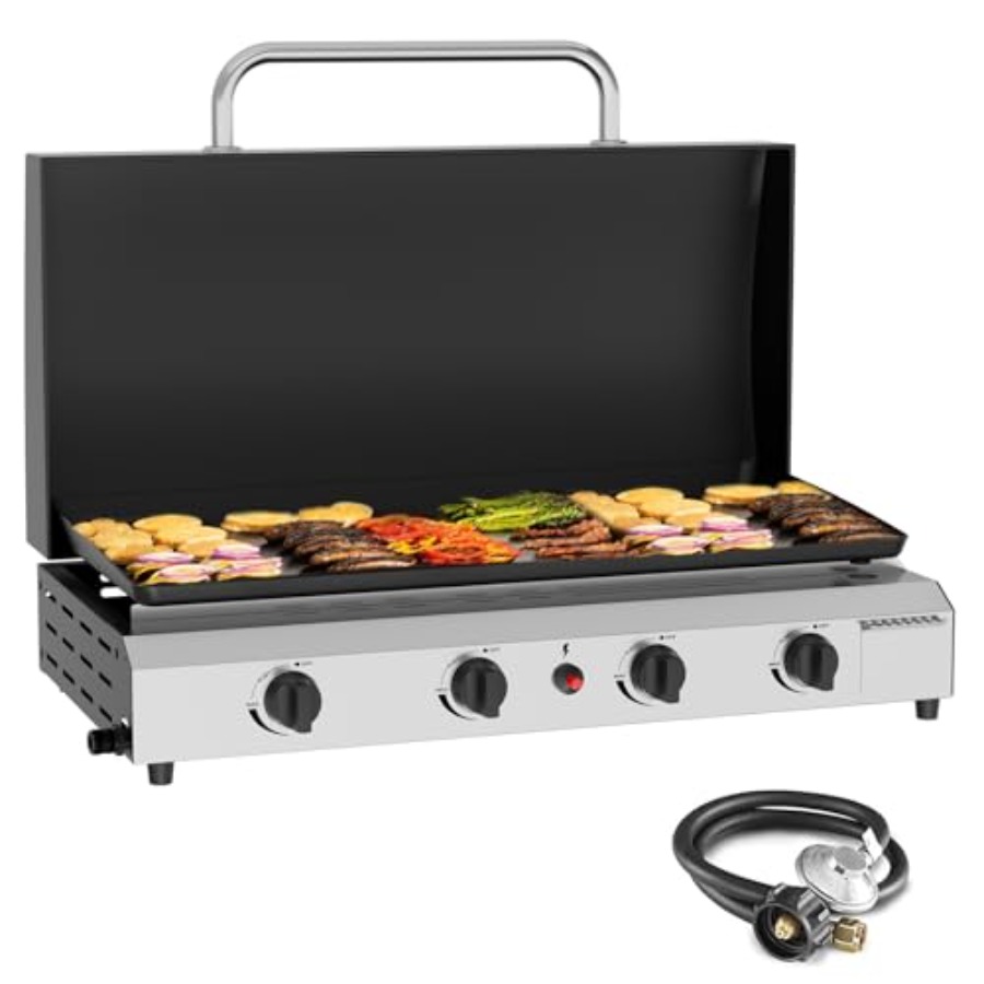 4 Burner Gas Griddle with Lid- - огляд і ціна Electric Griddle Flat Top