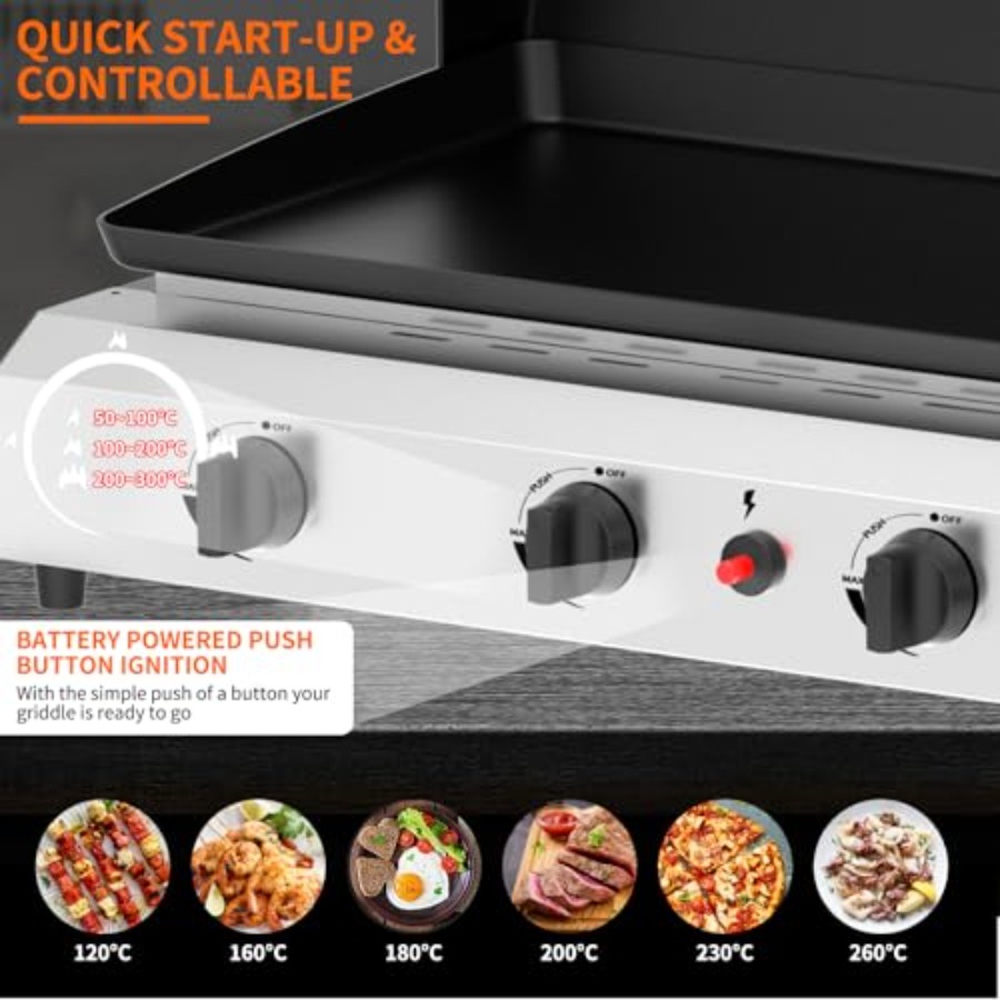 4 Burner Gas Griddle with Lid- - огляд і ціна Electric Griddle Flat Top