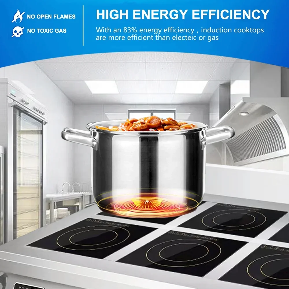 4 Burner Flat Industrial Comme - огляд і ціна Commercial Kitchen Induction