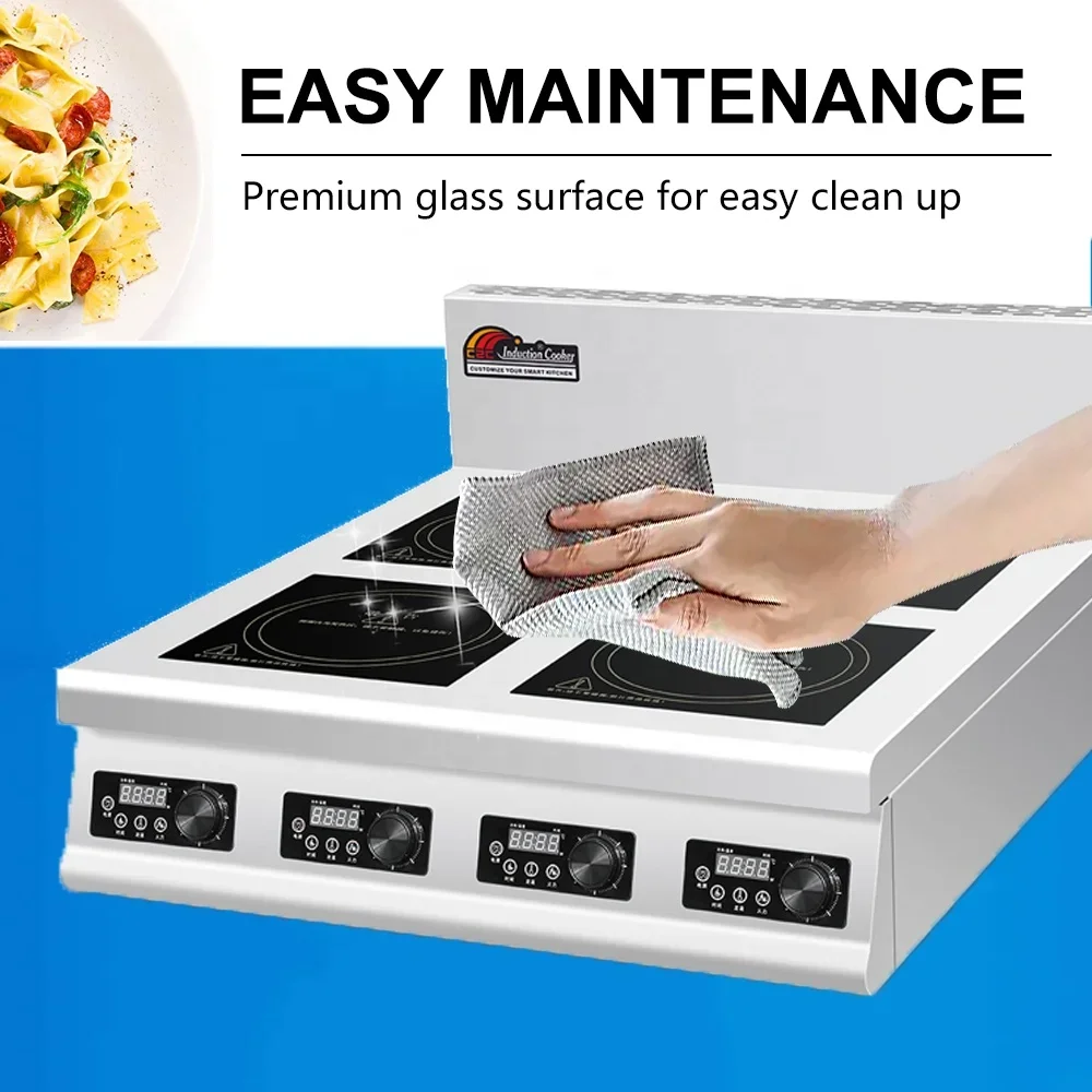 4 Burner Flat Industrial Comme - огляд і ціна Commercial Kitchen Induction