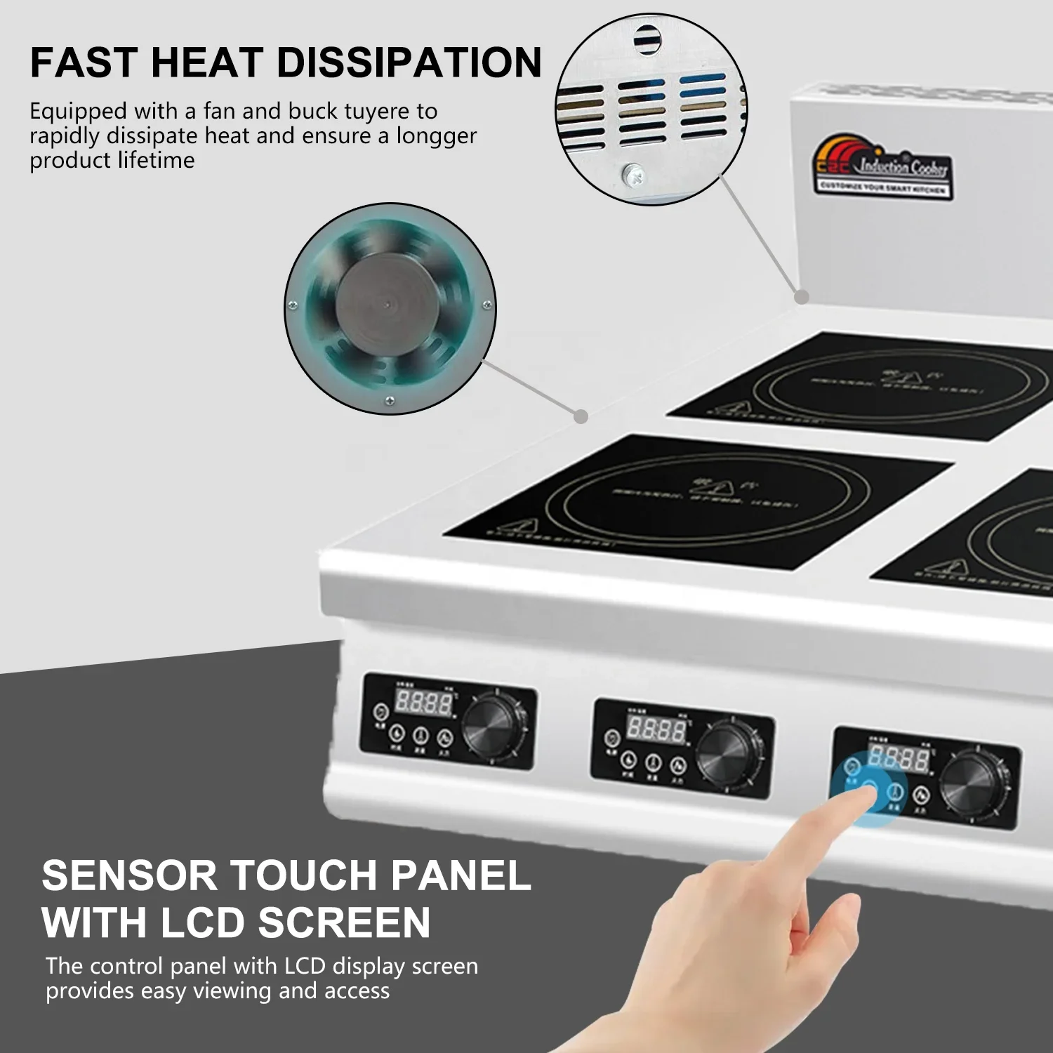 4 Burner Flat Industrial Comme - огляд і ціна Commercial Kitchen Induction