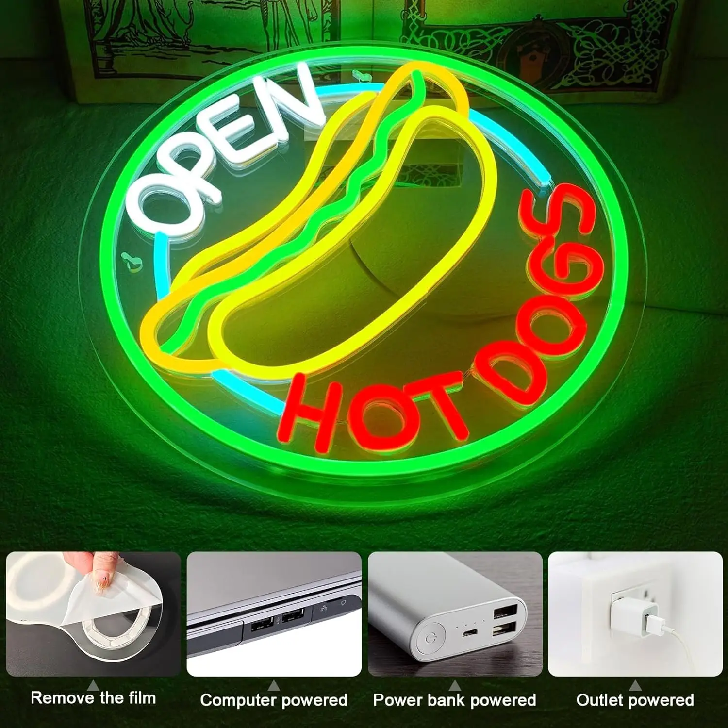 Hot Dog Open LED Neon Sign for - огляд і ціна Commercial Kitchen Windows